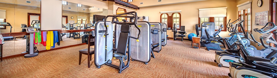 Exercise equipment in the community fitness center